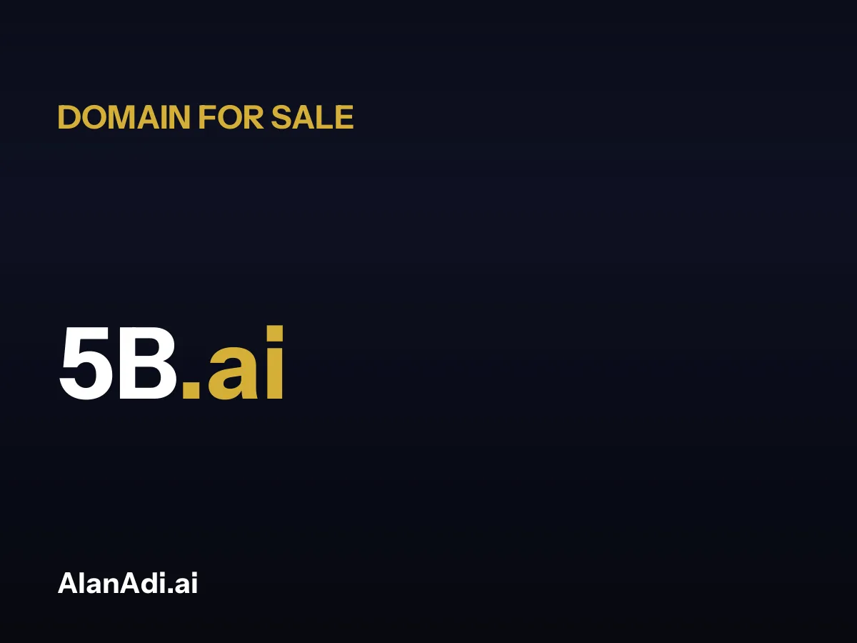 5B.ai for sale, 5 b domain name