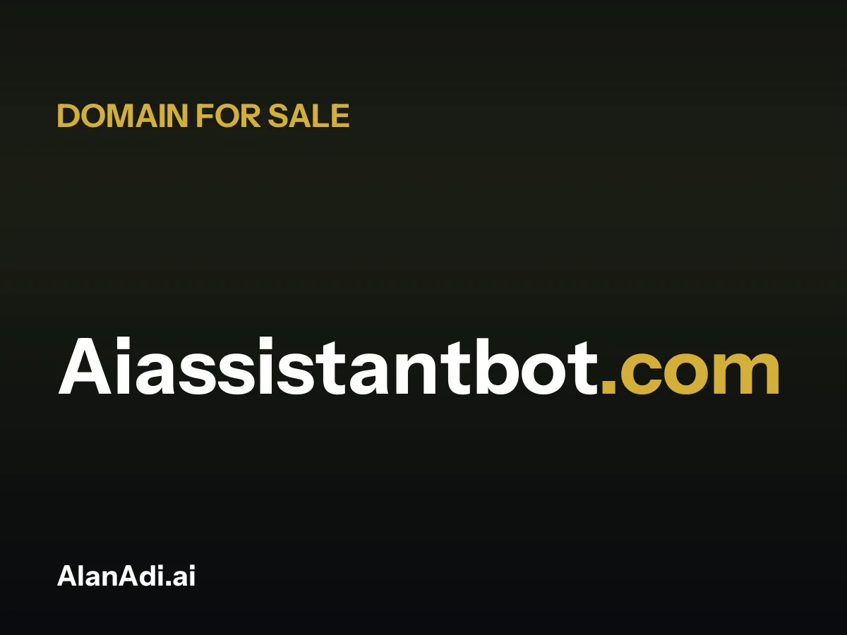 Aiassistantbot.com for sale, ai assistant bot domain name