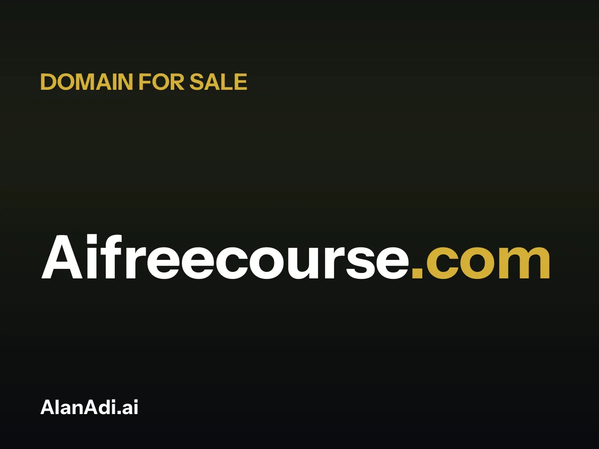 Aifreecourse.com for sale, ai free course domain name