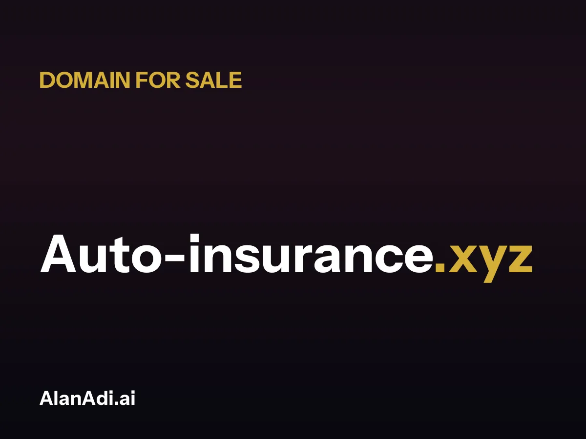 Auto-insurance.xyz for sale, auto insurance domain name