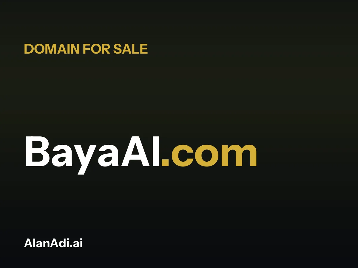 BayaAI.com for sale, baya ai domain name