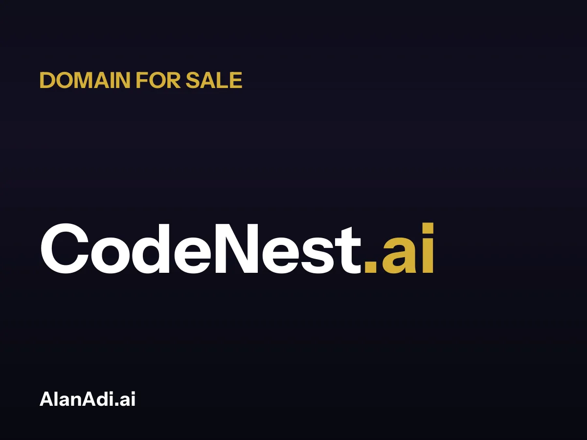 CodeNest.ai for sale, code nest domain name