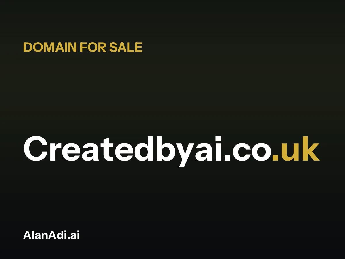 Createdbyai.co.uk for sale, created by ai domain name