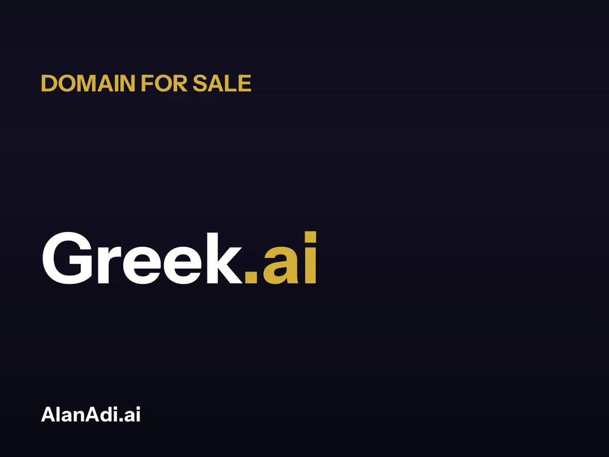 Greek.ai domain name for sale
