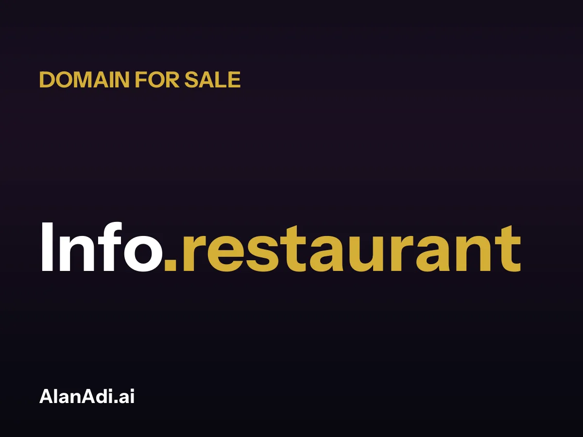 Info.restaurant domain name for sale