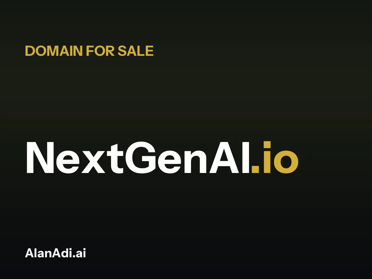 NextGenAI.io for sale, next gen ai domain name