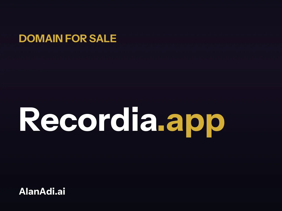 Recordia.app domain name for sale