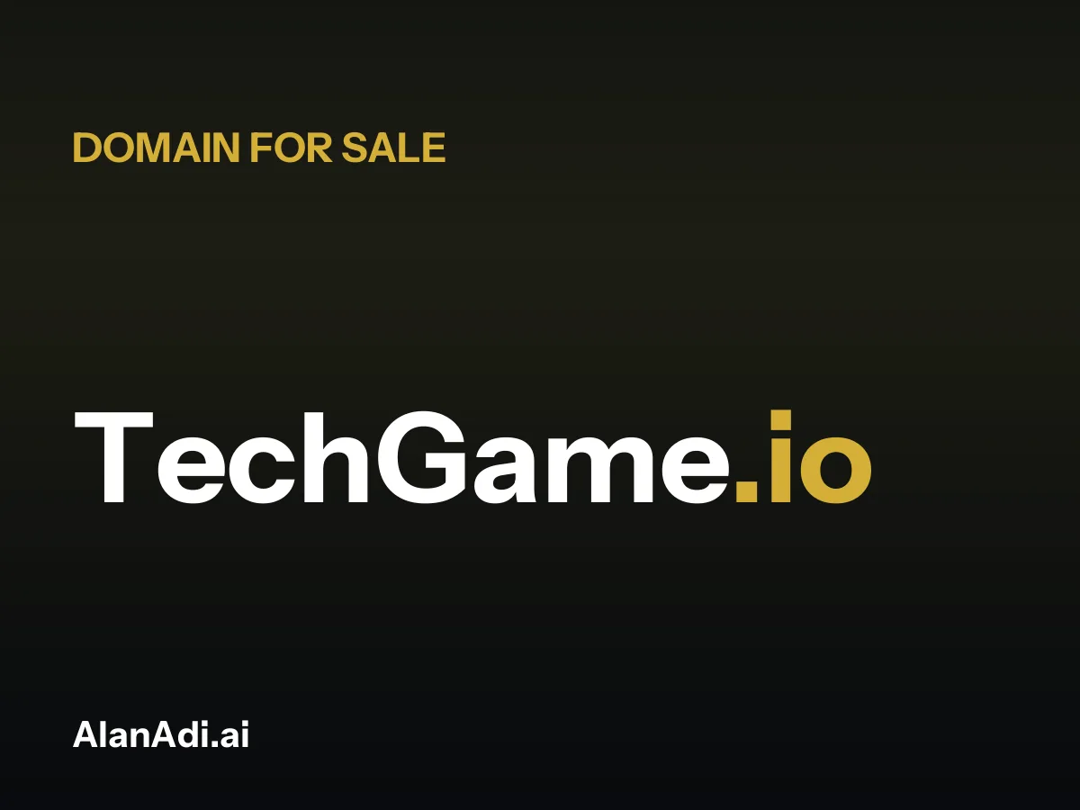TechGame.io for sale, tech game domain name
