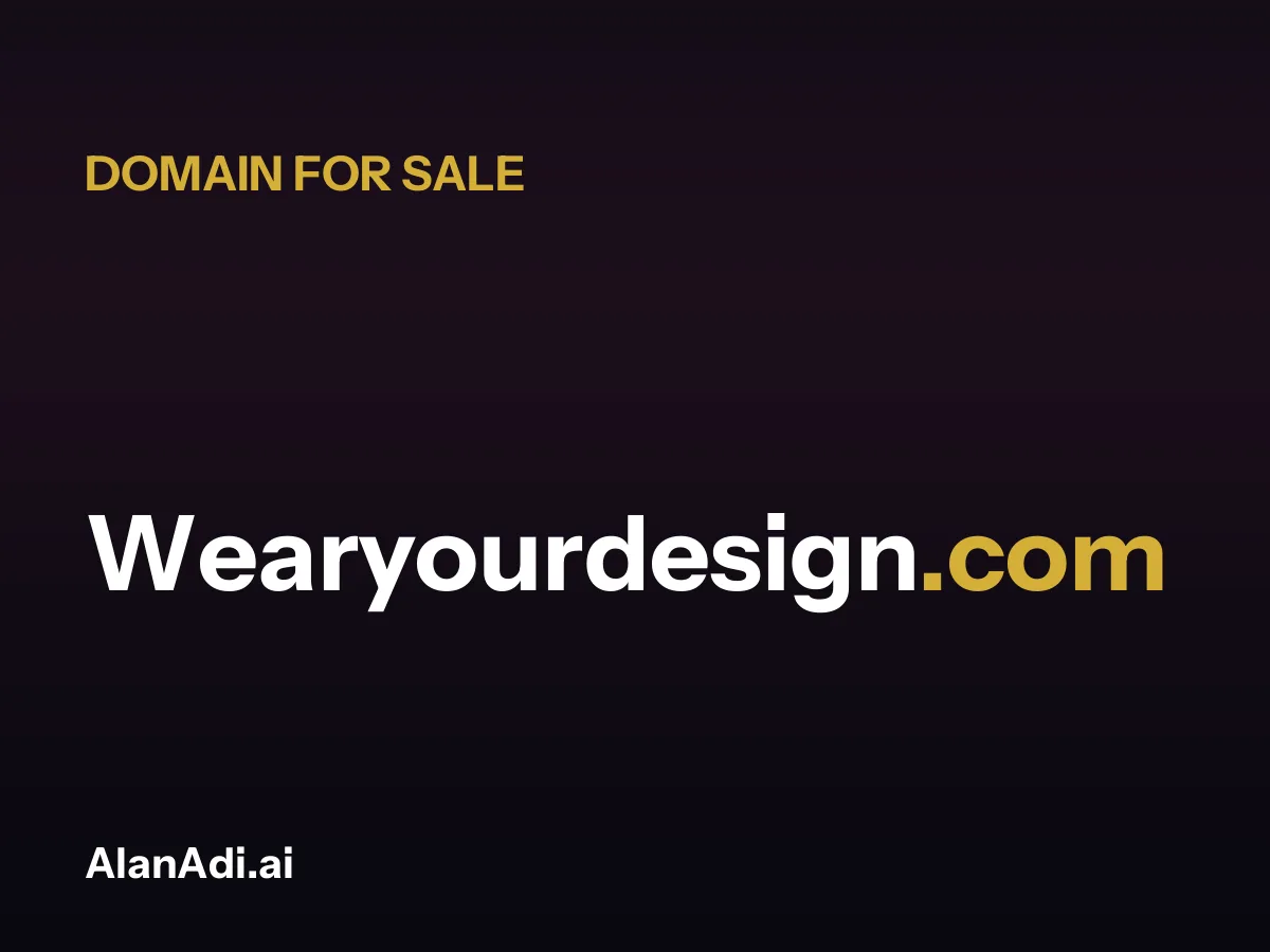 Wearyourdesign.com for sale, wear your design domain name